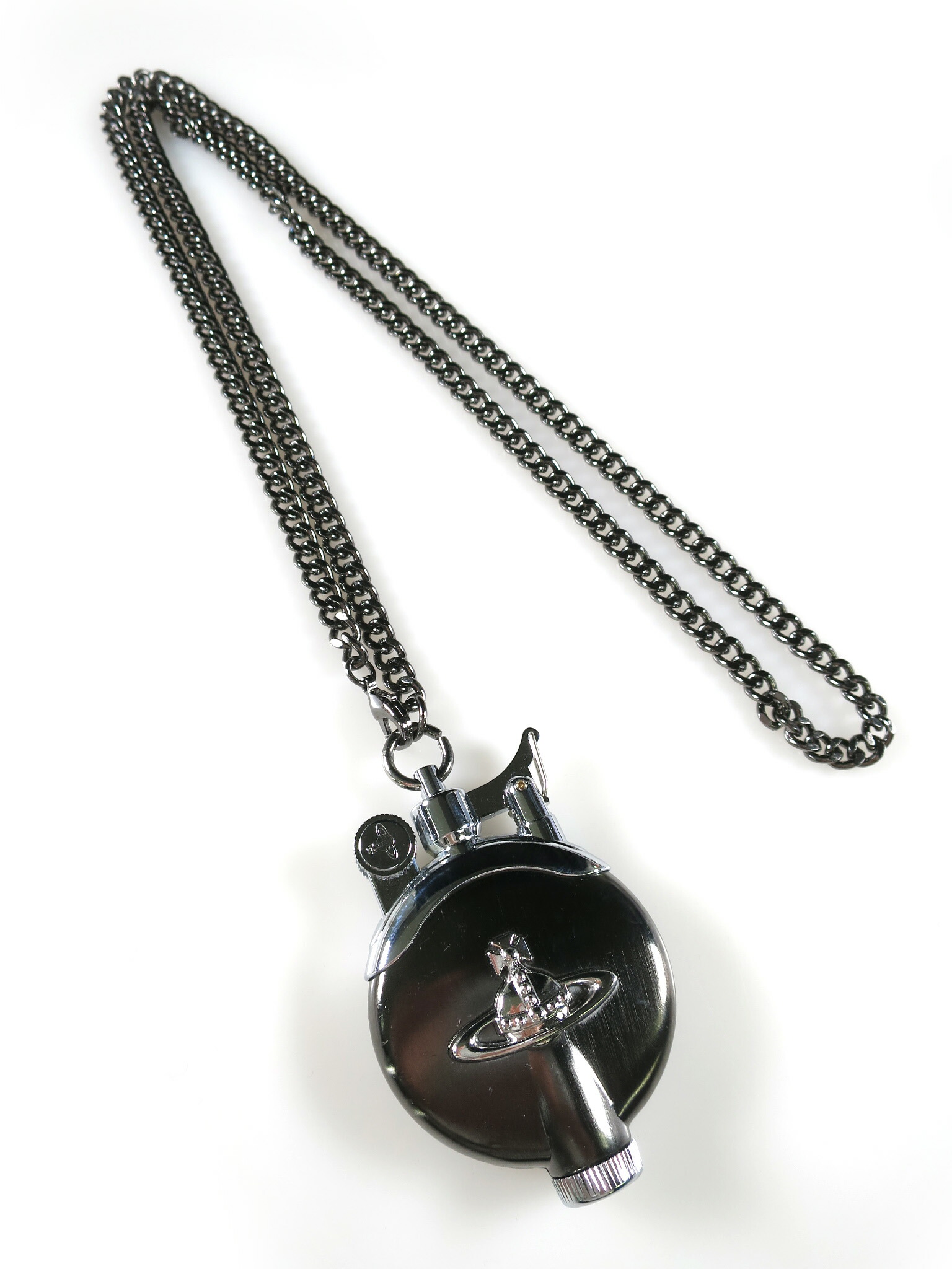 オーブライターネックレス 訳あり chn7 送料無料 激レア 土星ライター 特大ネックレス シルバー おしゃれ