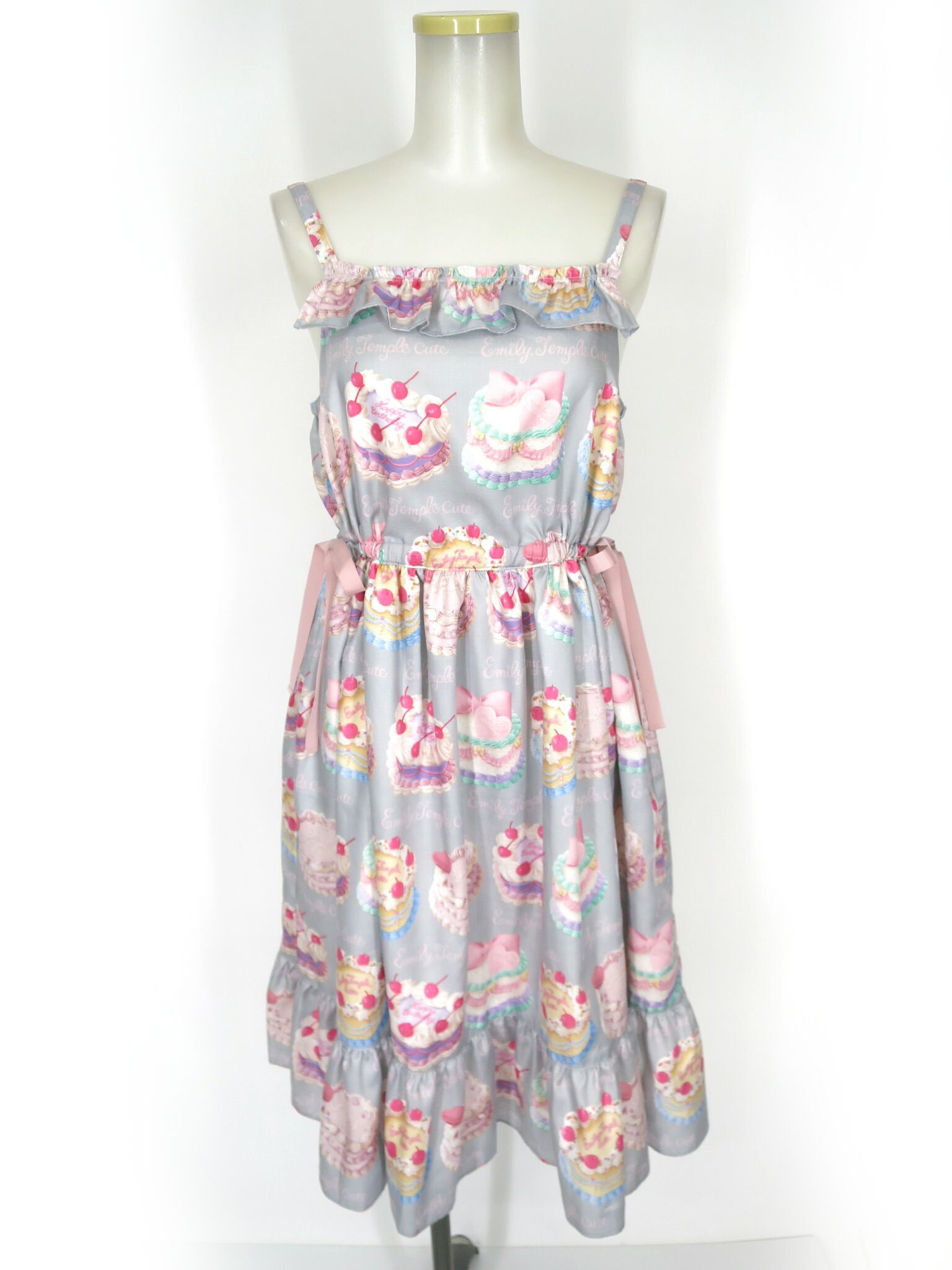 エミキュ ストライプ苺プリント ノースリーブワンピース 楽天市場