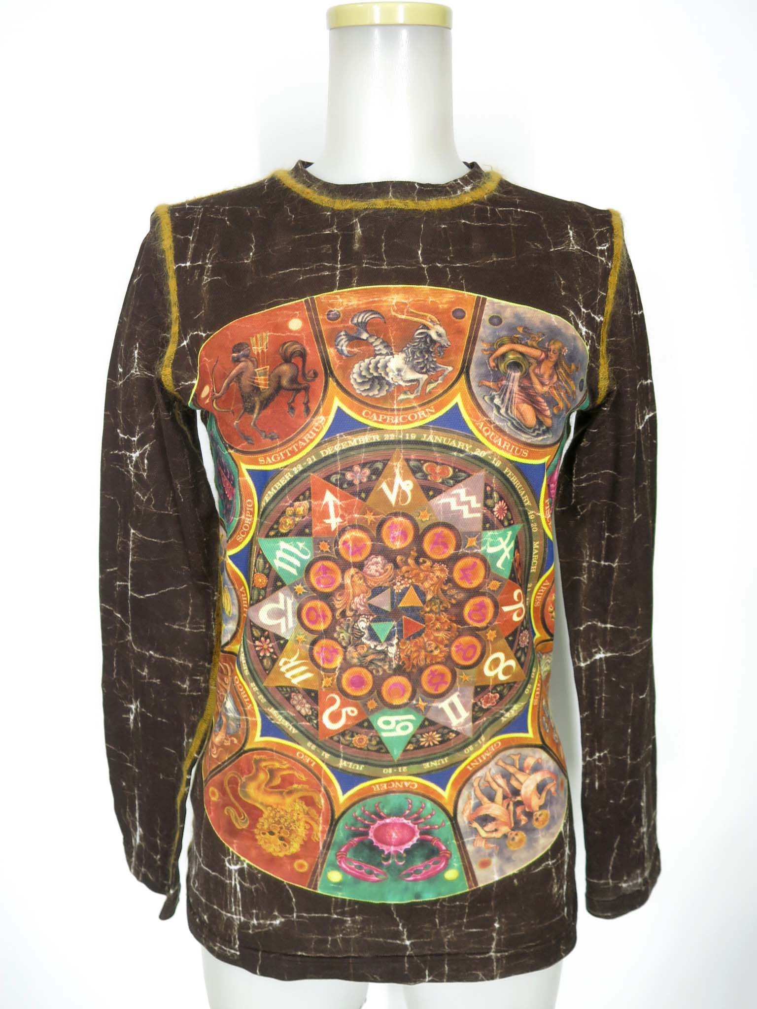 【中古】 Jean Paul GAULTIER CLASSIQUE / 十二辰宿柄長袖カットソー ジャンポールゴルチエ 古典派音楽 レディース B74339_2604