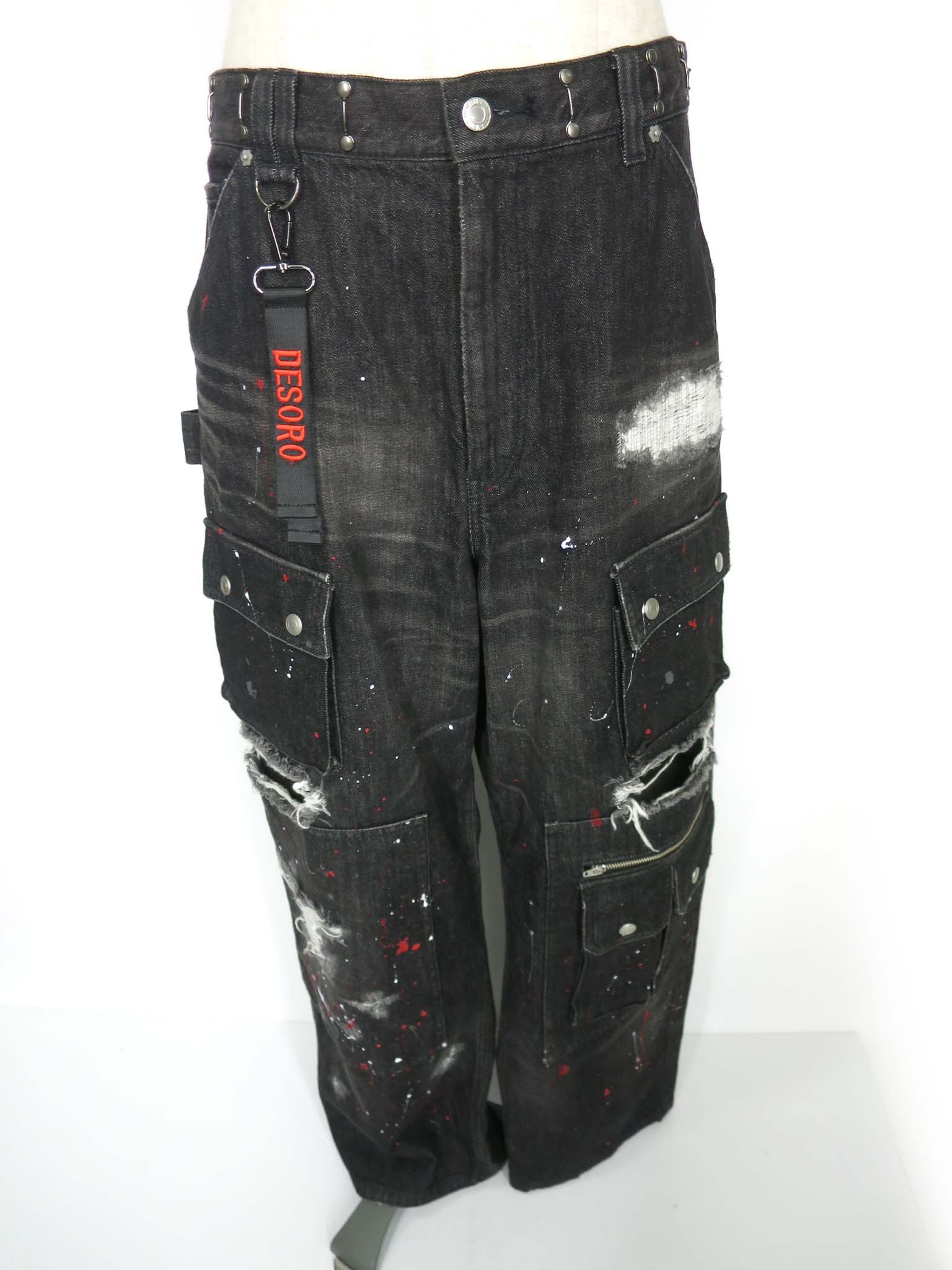 【中古】 DESORO WORKS by Ozz On / デニムペインターパンツ デゾロワークス オッズオン ユニ一発やる B74420_2605
