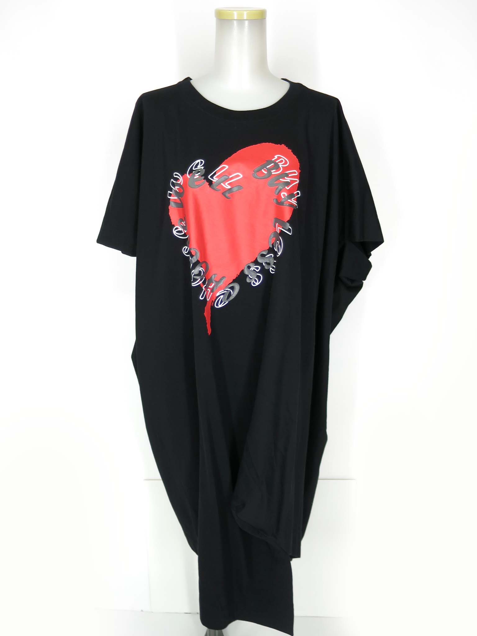 【中古】 Vivienne Westwood RED LABEL / オーガニックコットン天竺BLCW HEARTドレープ 衣裳 ヴィヴィアンウエストウッド 赤いこと付け紙  B74836_2605