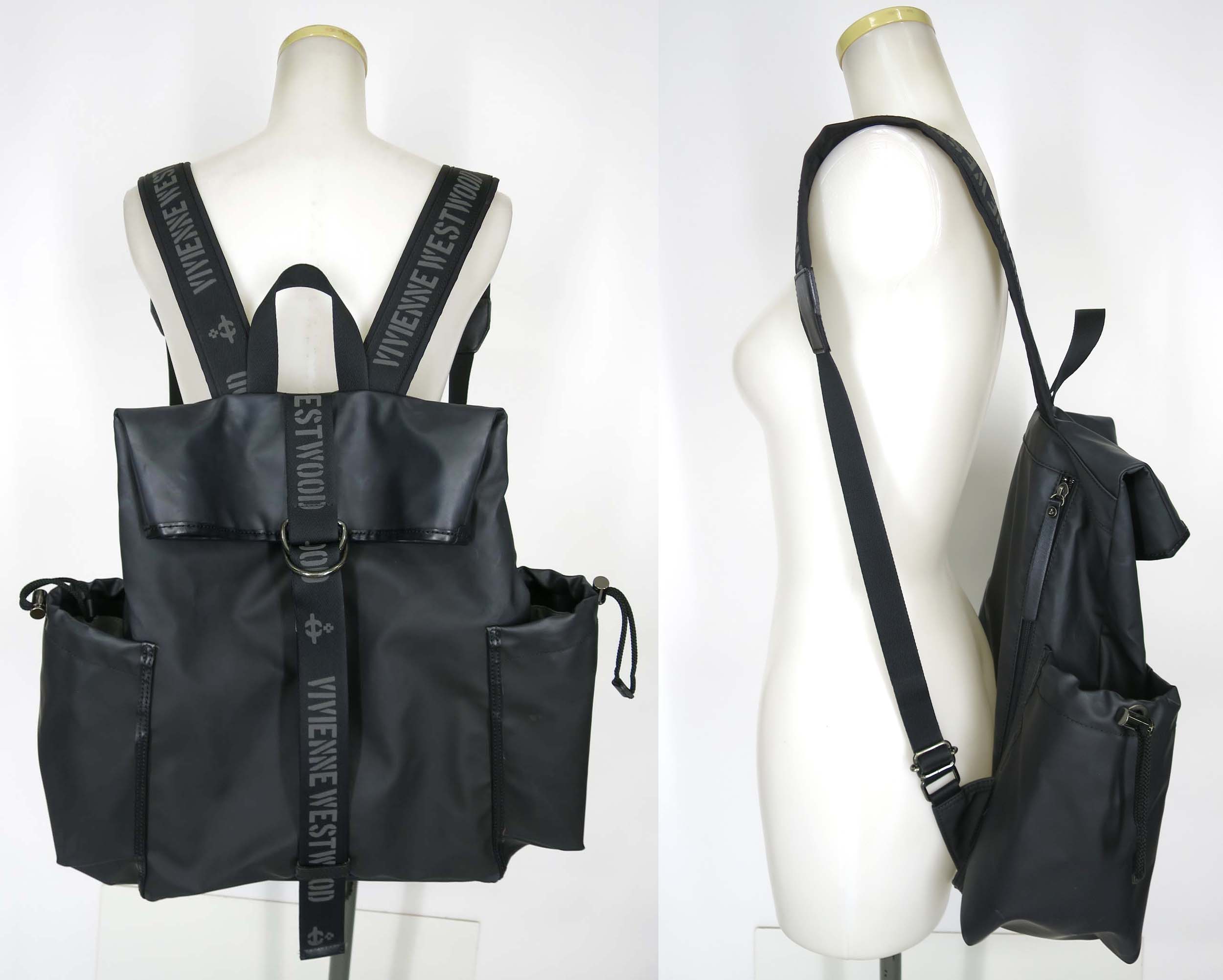 【中古】 Vivienne Westwood / ロゴタイプ磁気テープ うしろ側風呂敷き包み ヴィヴィアンウエストウッド 背嚢 B75150_2606