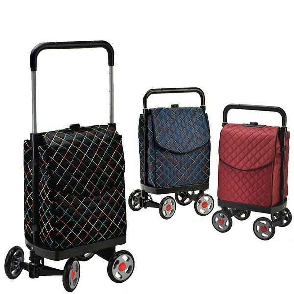 安売り キャリーカート ショッピングカート 4輪 おしゃれ 軽い ブラック 黒 01 ギフト Valentino Viscani Fucoa Cl