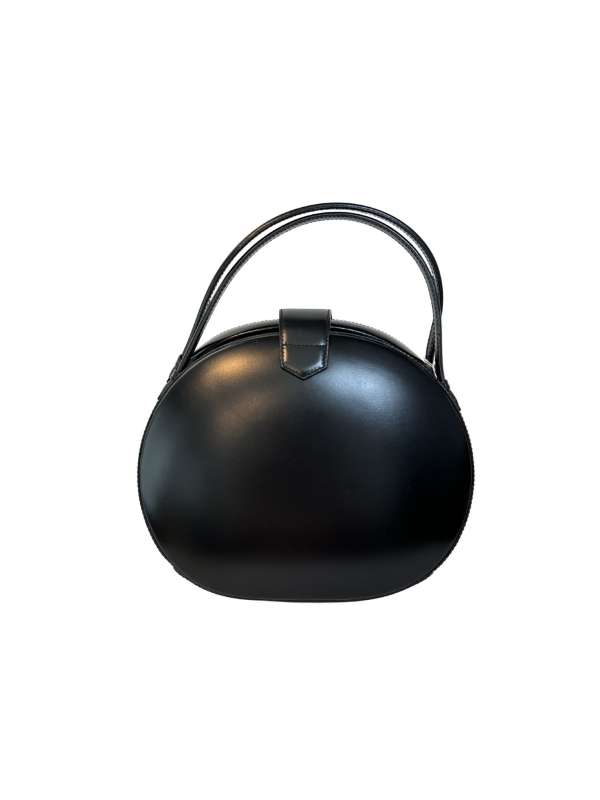 【中古】LOEWE ロエベ 黒いこと なめし革 丸型 分かりやすい ハンドバック  【BK00011】