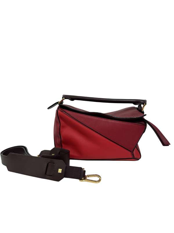 【中古】LOEWE ロエベ パズル レッド 2way ショルダーバッグ ハンドバッグ 【LVU25011661】|PATCHWORK TREASURE