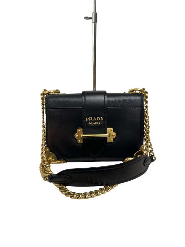 【中古】PRADA プラダ カイエ レザー ブラック ショルダーバッグ 【LVU25011678】|PATCHWORK TREASURE