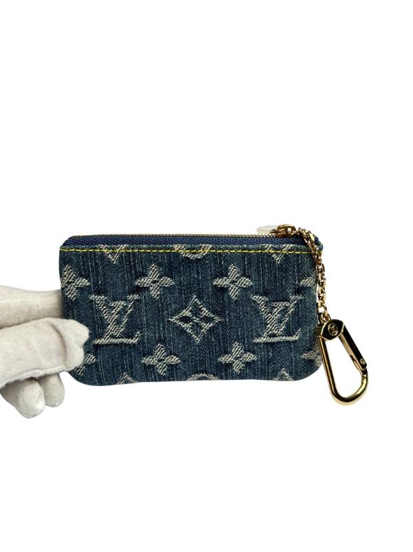 【中古】LOUIS VUITTON ルイ ヴィトン モノグラムジーンズ ポシェット・クレ 青碧 M95343 手当たり輪っか付コインケース 【B08915】