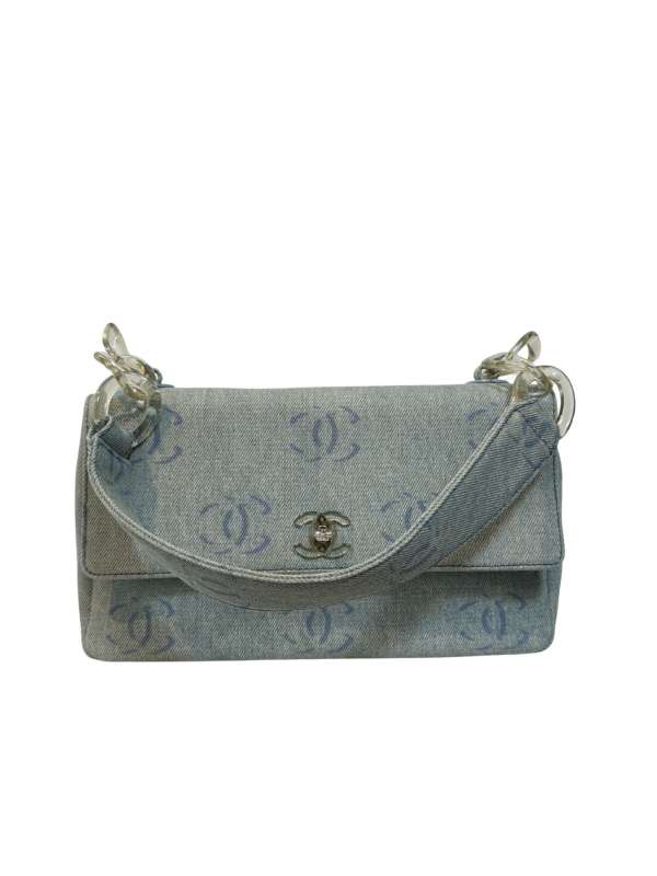 【中古】CHANEL　シャネル　デニム　ライトブルー　ココマーク　プラチェーン　ショルダーバッグ 【LVU25011160】｜PATCHWORK TREASURE