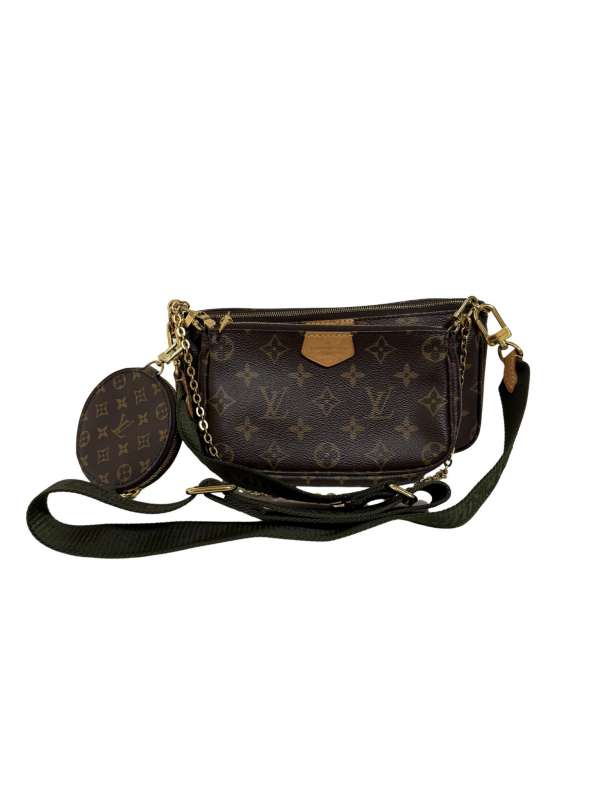 【中古】LOUIS VUITTON ルイヴィトン ミュルティ・ポシェットアクセソワール マロンカーキ M44813 ショルダーバッグ 【LVU25011488】