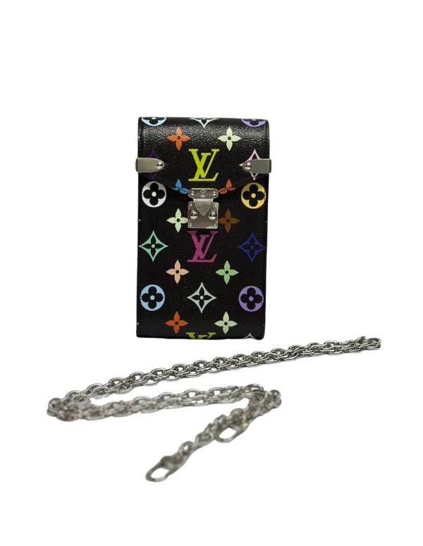【中古】LOUIS VUITTON ルイヴィトン モノグラムマルチ フォンポーチ・メティス 黒いこと M14098 村上隆 新品未当て嵌める 【B08859】