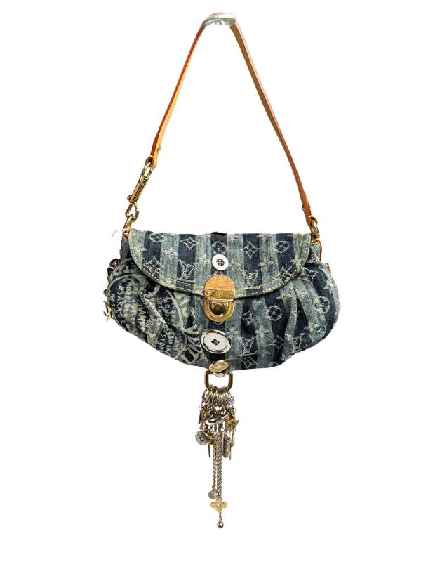 【中古】LOUIS VUITTON 　ルイヴィトン　 モノグラムデニム　ミニプリーティ・レイエ　カスタマイズ　ハンドバッグ 【BK00339】｜PATCHWORK TREASURE 314,100円