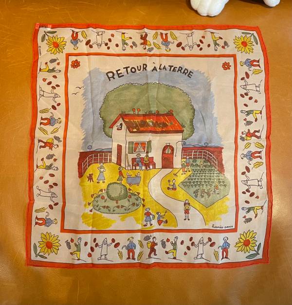 【中古】HERMES エルメス RETOUR ALATERRE 絹地 えり巻き【B08721】