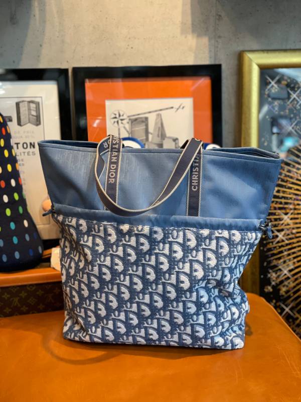 【中古】CHRISTIAN DIOR クリスチャンディオール リバーシブル ブルー パイル地 トートバッグ 【LVU2025010215】