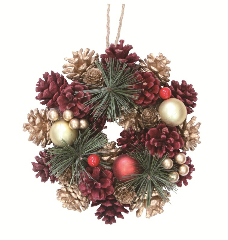 楽天市場】クリスマスリース CMナチュラルハートリースM ポッピング