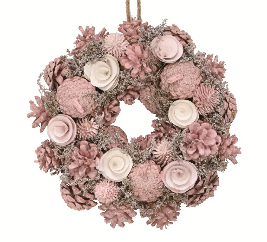 楽天市場】クリスマスリース CMナチュラルハートリースM ポッピング