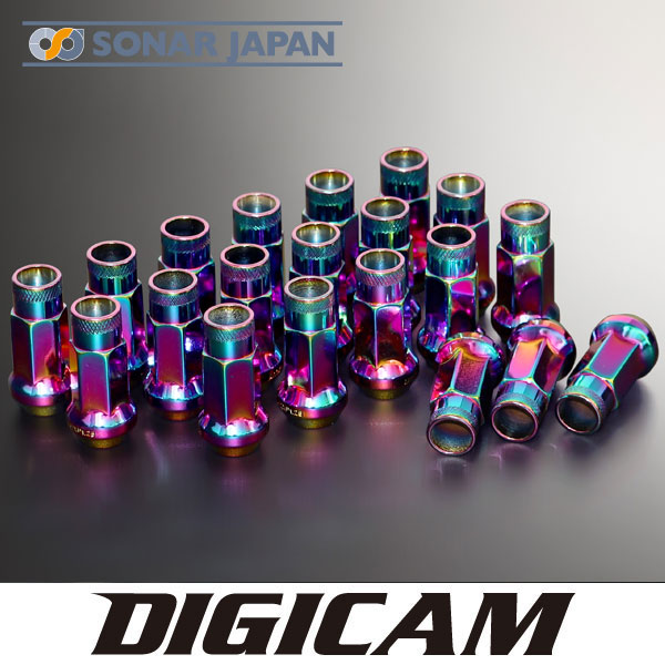 DIGICAM デジキャン クロモリレーシングナット 貫通 48mm オーロラカラー 20本