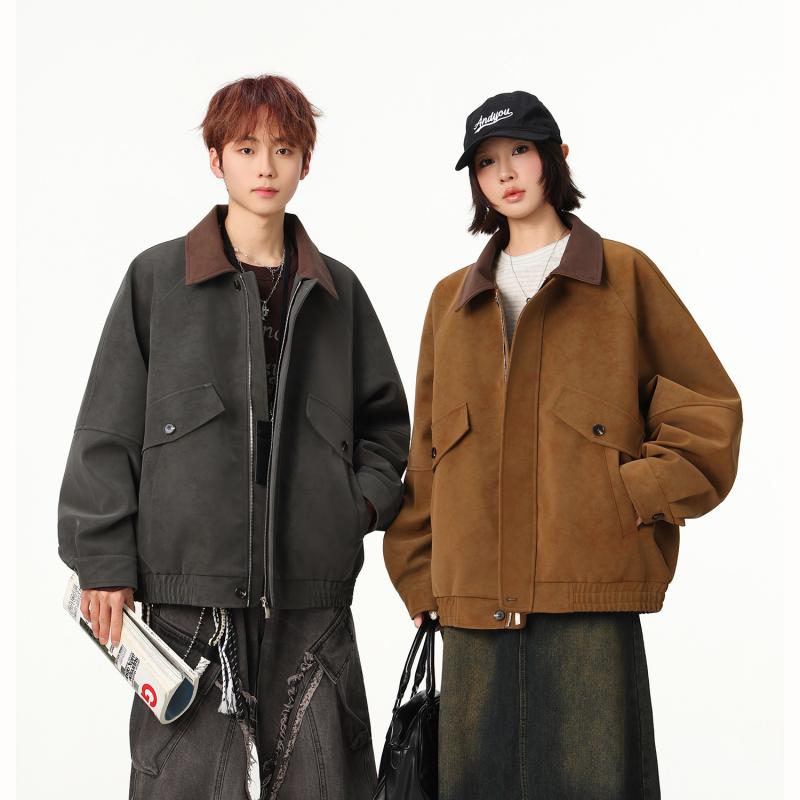 ファッション 服 男性用 シンプル かっこいい 大人 春コーデ レトロ PUレザー ジャケット スリム アメリカン アウター
