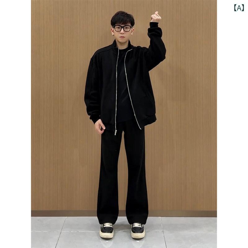 ファッション 春夏 秋冬 かっこいい オシャレ モテ 男性用 紳士服 服 韓国 シンプル 大人 ブラック　クリーン　フィット