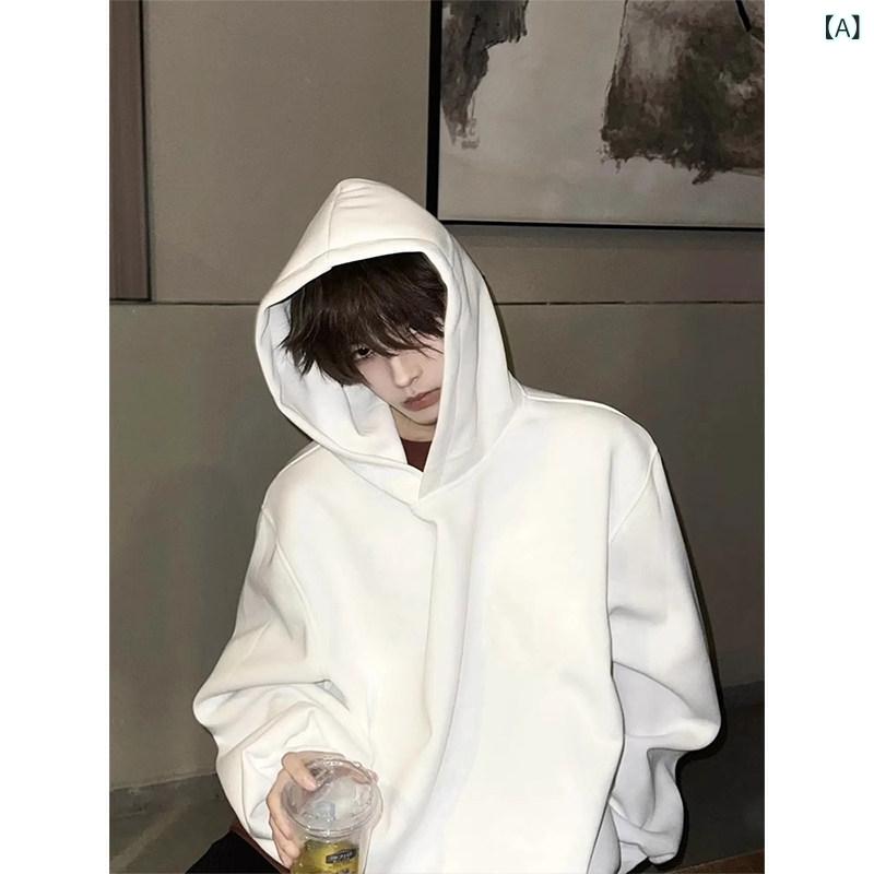 ファッション 春夏 秋冬 かっこいい オシャレ モテ 男性用 紳士服 服 韓国 シンプル 大人 厚手　ホワイト　　スウェット