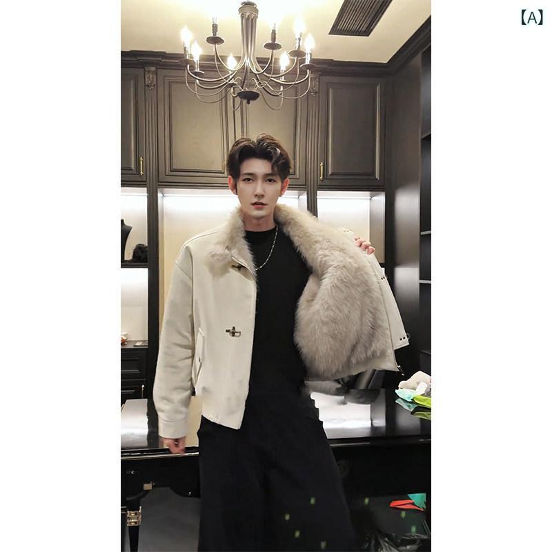 ファッション 春夏 秋冬 かっこいい オシャレ モテ 男性用 紳士服 服 韓国 シンプル 大人 山型　アメリカン　レザージャ