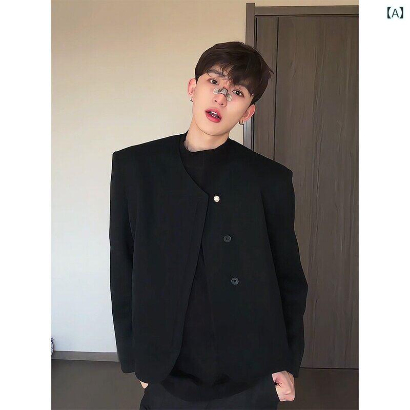 ファッション 春夏 秋冬 かっこいい オシャレ モテ 男性用 紳士服 服 韓国 シンプル 大人 衣装 ショルダー ショー|東京ECストア
