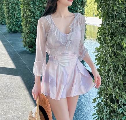 水着 ワンピース 送料無料 羽織 長袖 レース チュール レディース かわいい 大人可愛い きれいめ 上品 こなれ感 シンプル カジュ 4,746円