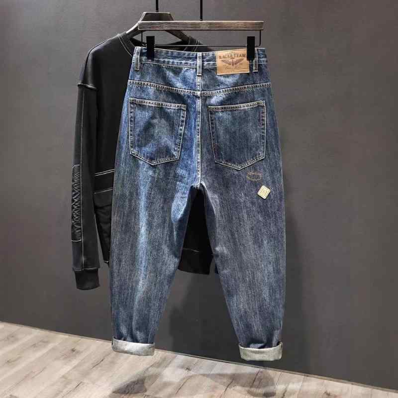 デニムパンツ ルーズフィット メンズ テーパードジーンズ ヴィンテージ風 綿100 ストリートファッション ゆったり普段使い 春夏