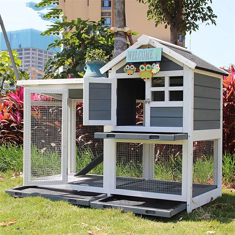 大型家兎掘っ立て小屋 木製鶏掘っ立て小屋 大型鶏小屋 家禽伏せ籠 犬用伏せ籠 キャットケージ うさぎ 伏せ籠 うさぎ 伏せ籠 大層らしい 2段 犬用クレ