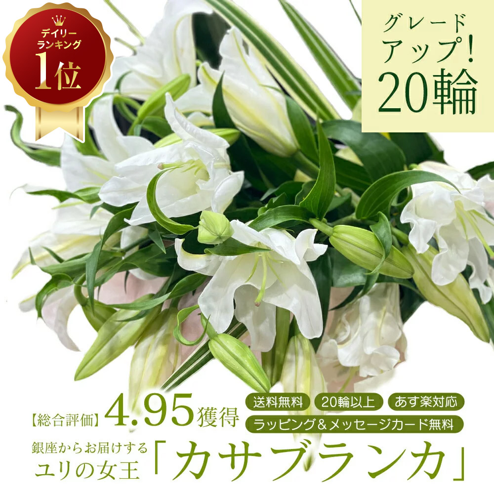 経典 切り花 生花 白百合カサブランカ5輪咲き 10本セット販売 フラワー 