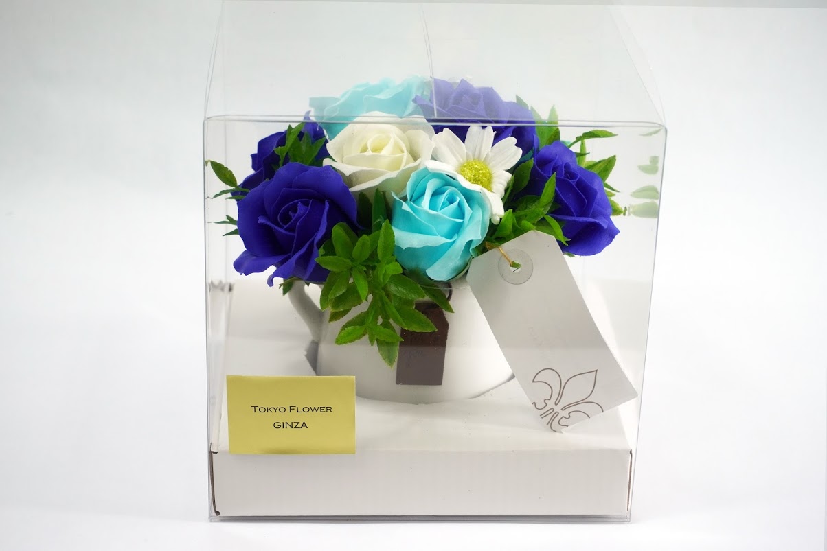 ソープフラワー トライアングルポット F16xh15 クリアケース入 17x17x17 5 せっけんの花 石鹸 観賞用 ギフト 贈り物 記念日 お祝い プレゼント 成人式 驚きの値段で