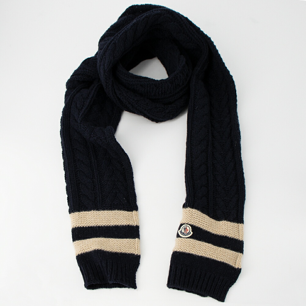✨MONCLERモンクレール✨ネイビー リブ編み マフラー ワッペン付き 楽天市場】【11月SALE】【ｸｰﾎﾟﾝ5%OFF】モンクレール／MONCLER