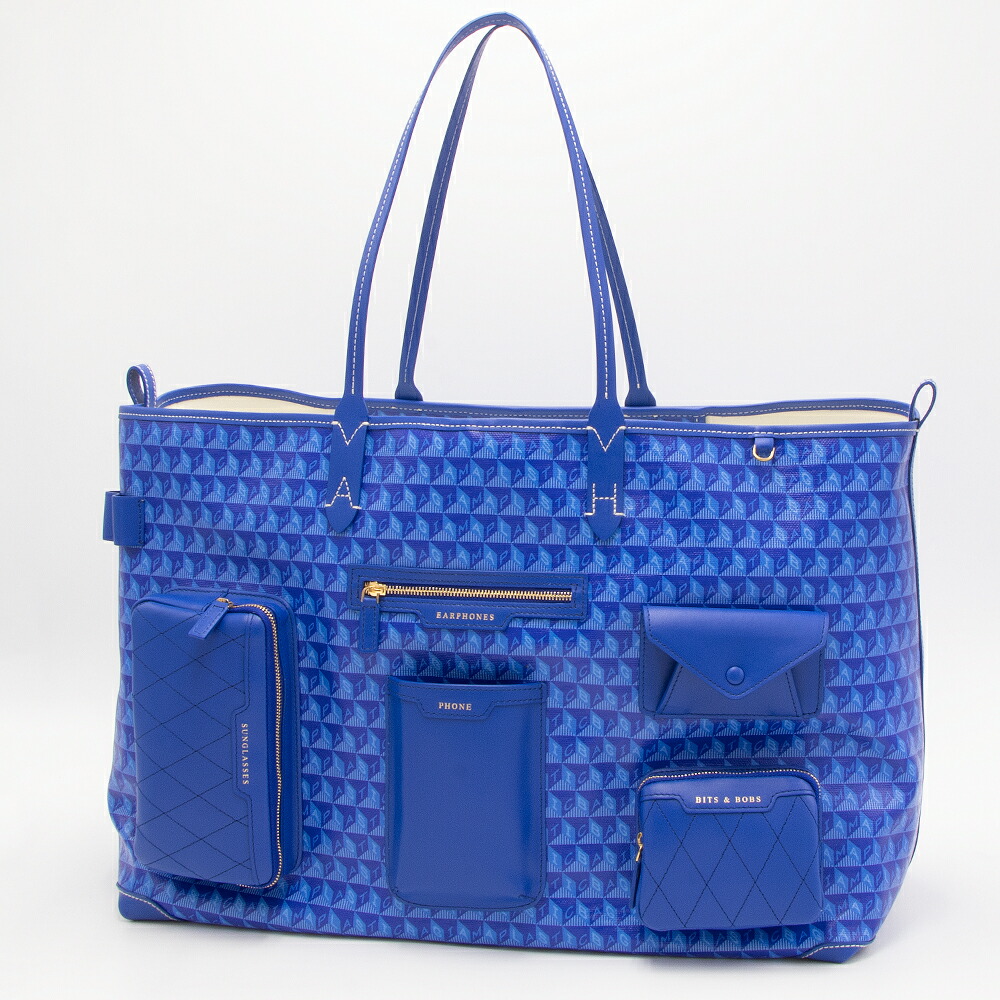 【楽天市場】アニヤハインドマーチ ANYA HINDMARCH トートバッグ エレクトリックブルー 「I AM A Plastic Bag