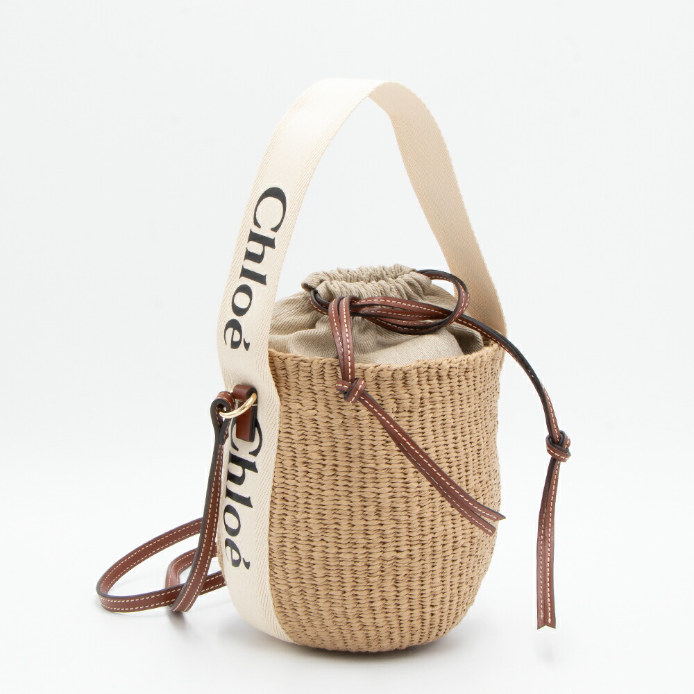 クロエ CHLOE スモールバスケットバッグ WOODY ウッディー フェアトレードペーパー CHC22SS381G55 101 WHITE [2026SS]
