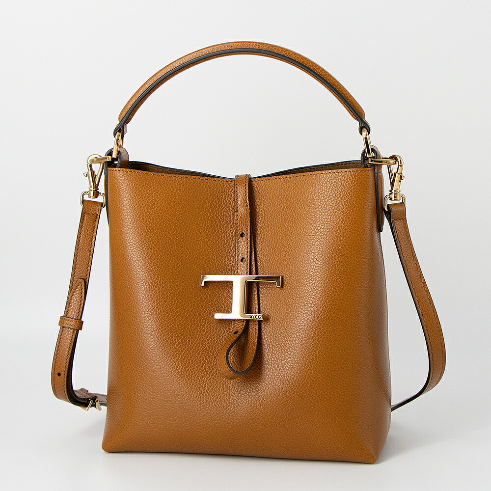 トッズ TOD'S トートバッグ(2WAY仕様) バケットバッグ ミニ Tタイムレス ブラウン T TIMELESS XBWTSEK0100XSO S410 BROWN [2026SS]