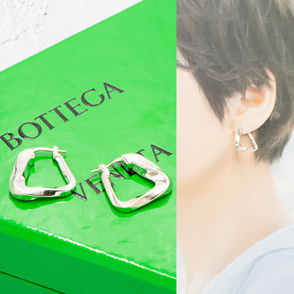 ★鑑定済★BOTTEGA VENETA★フープピアス★ BOTTEGA VENETA☆ツイストトライアングル フープピアス すぐ届く