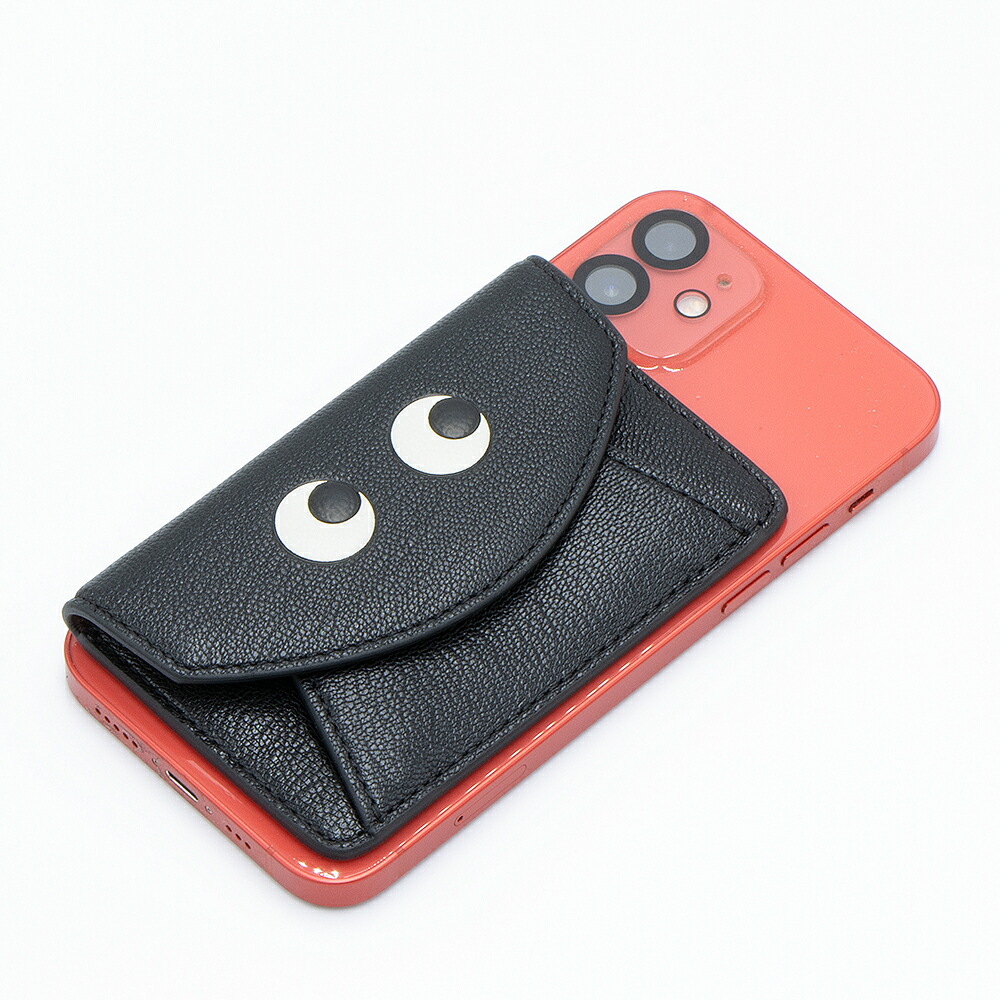 アニヤハインドマーチ ANYA HINDMARCH カードケース ブラック EYES ENVELOPE CARD CASE MagSafe対応 アイズ エンベロープ カードケース 5050925199452 BLACK [2026AW]｜GRANDE TOKYO