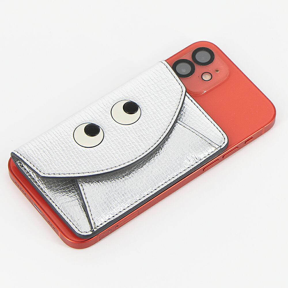 アニヤハインドマーチ ANYA HINDMARCH カードケース シルバー EYES ENVELOPE CARD CASE MagSafe対応 アイズ エンベロープ カードケース 5050925199445 SILVER [2026AW]｜GRANDE TOKYO