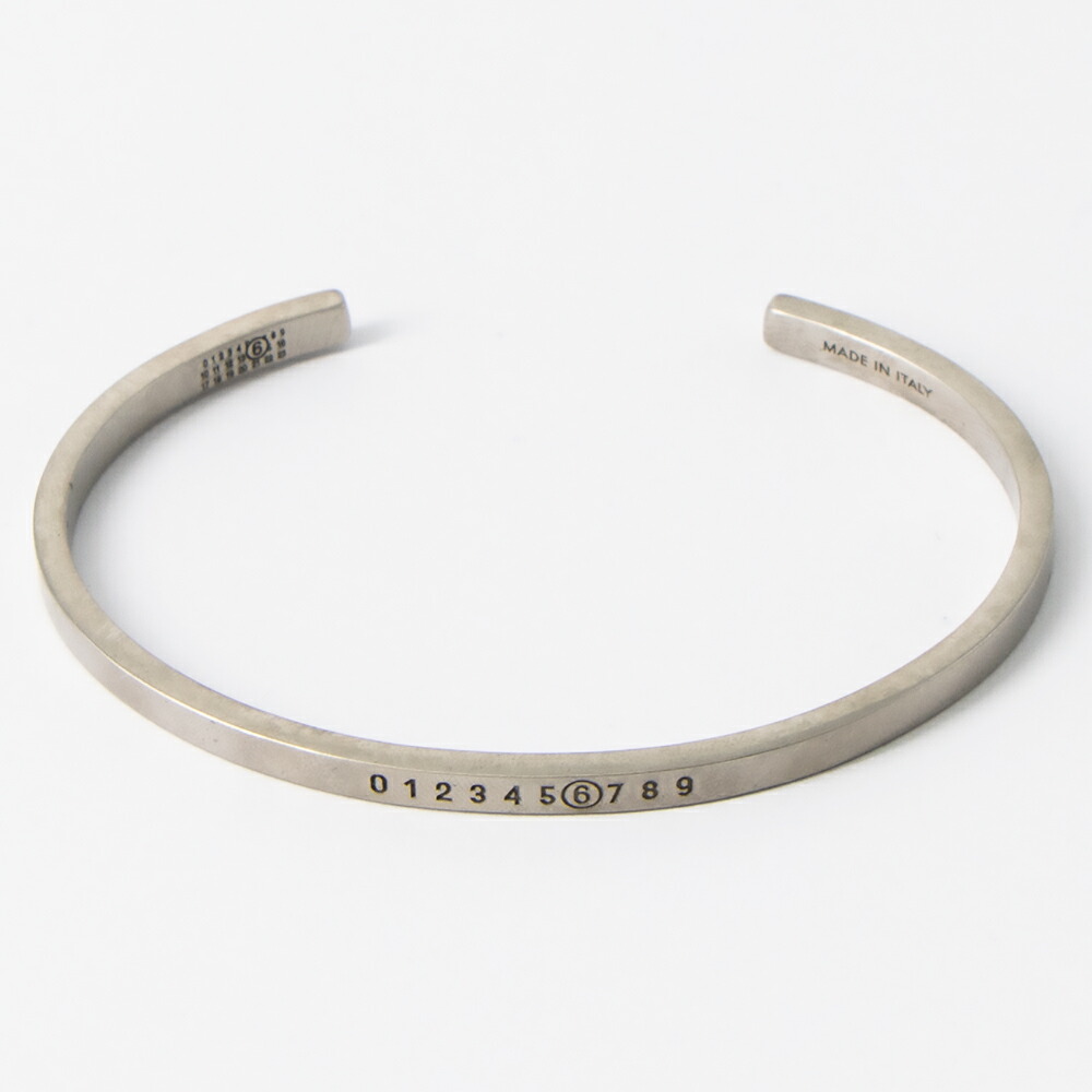 エムエムシックスメゾンマルジェラ MM6 MAISON MARGIELA Numeric ミニマルシグネチャー カフブレスレット SM7UY0054 SV0310 968 BRUSHED PALLADIO [2026SS]