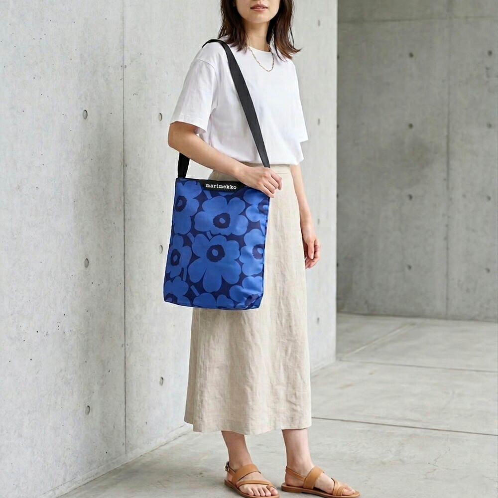 【お買い物マラソンタイムセールクーポン】マリメッコ marimekko ショルダーバッグ ブルー/ダークブルー Neat Crossbody Unikko M Shoulder Bag 095567 555 北欧 フィンランド [2026SS]｜GRANDE TOKYOショルダーバッグ・メッセンジャーバッグ