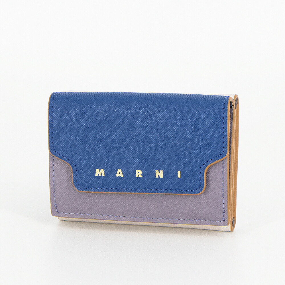 マルニ MARNI 3つ折り財布(小銭入れ付き) TRIFOLD PFMO0125U2 LV520 ZP256 MAZARINE BLUE/PURPLE SAGE/SWAN [2026AW]｜GRANDE TOKYO 46,680円