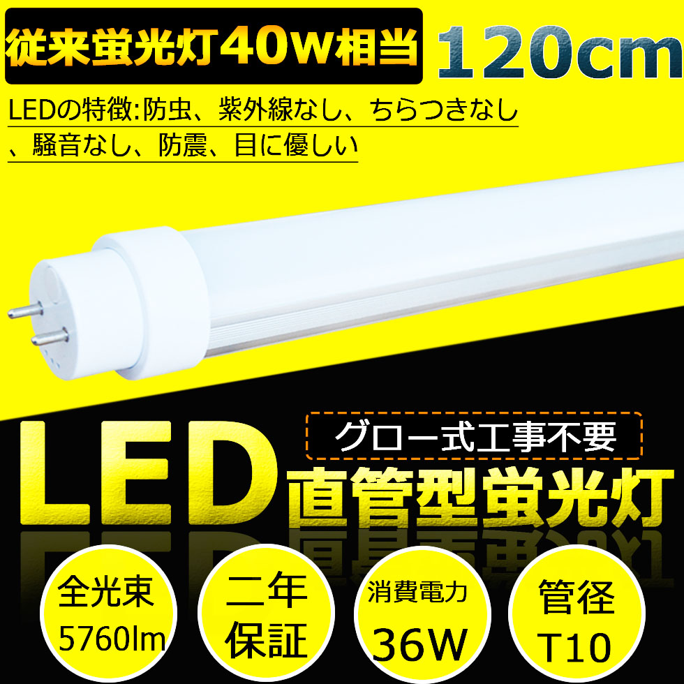 楽天市場】【超高輝度タイプ 5760lm】LED蛍光灯 40W形 直管 消費電力