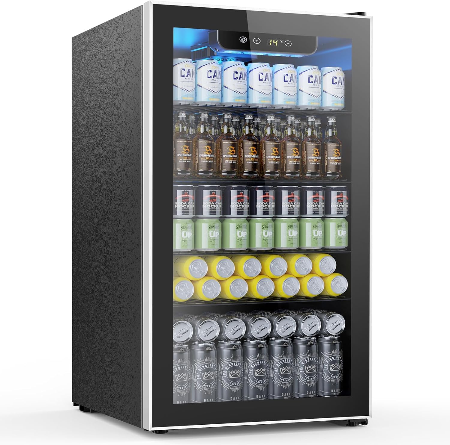 【今なら29,657円！最安値傍若無人中! 】COWSAR ワインセラー 小型 身寄り用ミニ電気冷蔵庫 縦置き タッチパネル LED書きあらわす 体温合わせる役立つこと付き添い人 ドリンク電気冷蔵庫 99 リッター