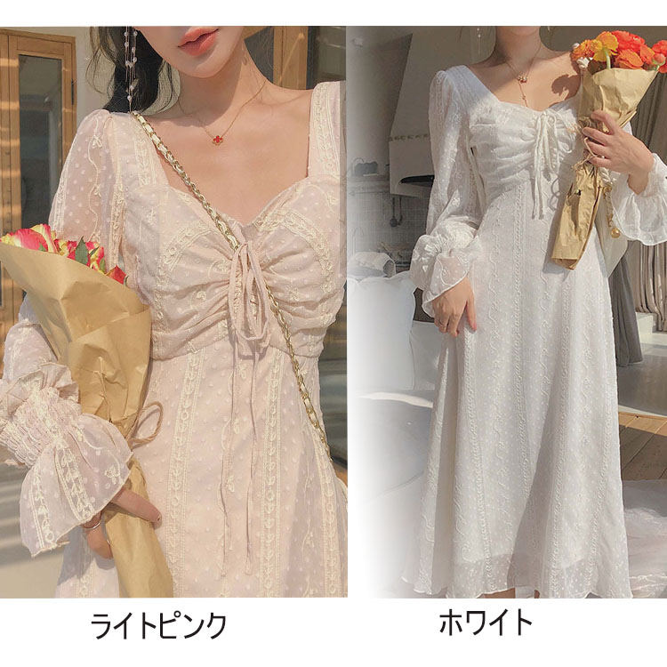 ワンピース 春 夏 長袖 Vネック レディース ライトピンク ホワイト Aライン きれいめ お出かけ マキシ ミモレ丈 ロングワンピ おしゃれ ファッション レジャー リゾート パーティー 結婚式 L 653 Rvcconst Com