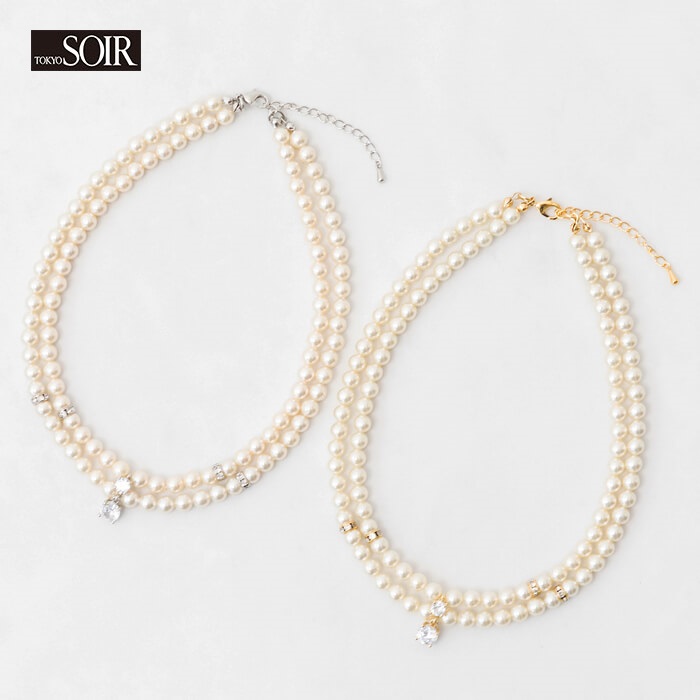 【美品】東京ソワール ネックレス コサージュ 2点セット 楽天市場】ネックレス 2連 東京ソワール カラーフォーマル ホワイト