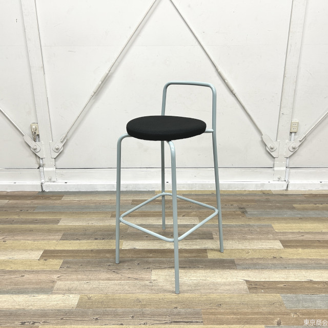 コクヨ ハイチェア DAYS OFFICE hang like 背なし 座クロスタイプ ブラック ホワイトターコイズ XYB-CHLA38 バー おしゃれ 椅子 国内ブランド シンプル 打合せ ハイスツール リモートワーク 休憩スペース モダン カウンターチェア kokuyo