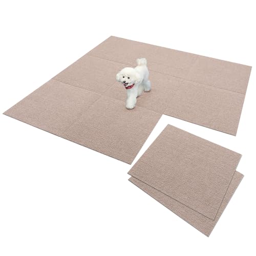 Sanko【日本製 撥水 消臭 洗える】サンコー ずれない ジョイントマット 大判 45×45cm ベージュ 10枚 カーペットタイプ 　送料無料