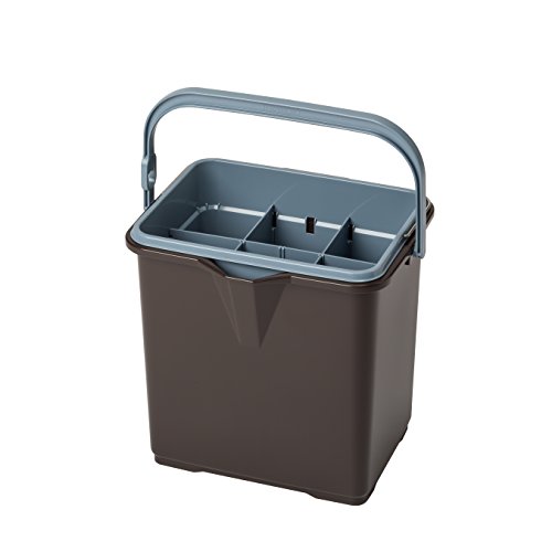 テラモト(TERAMOTO) 仕切付きバケツII ブラウン 茶 14L 大型 四角 洗車 　送料無料