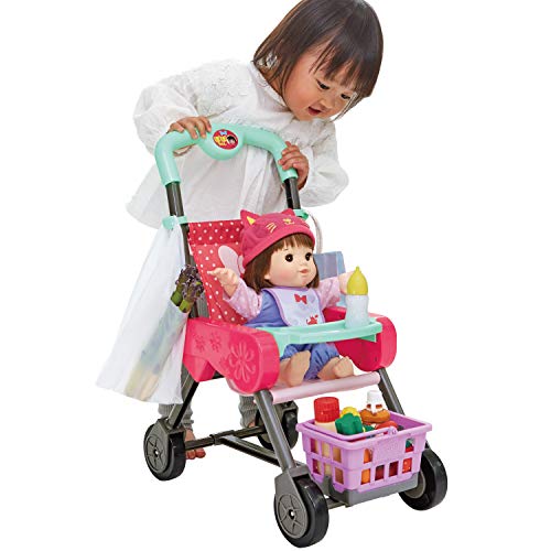 ピープル ぽぽちゃんのお買いものベビーカー カゴお世話テーブルつき ラズベリーピンク 　送料無料