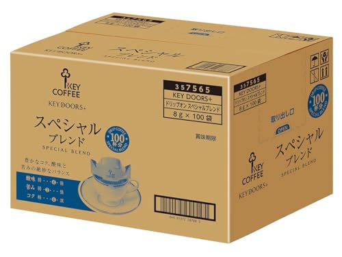 キーコーヒー KEY DOORS+ ドリップ オン スペシャルブレンド 100杯分 レギュラー(ドリップ) 　送料無料