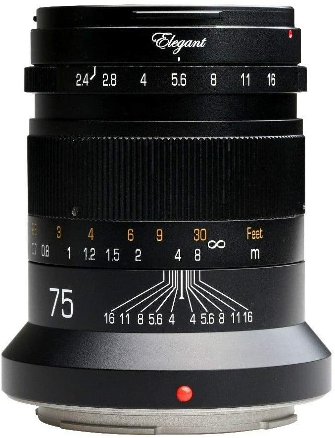 KIPON キポン ELEGANT 75RFBK ELEGANT 75mm/f2.4 for EOS R(Black) CANON キャノン